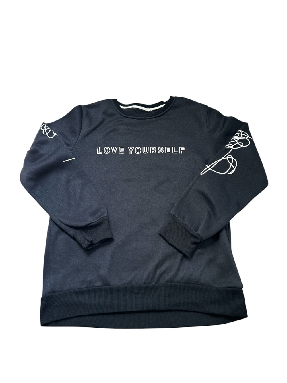 🆕BTS Love Yourself Long Sleeve Crewneck Sweatshirt - Black